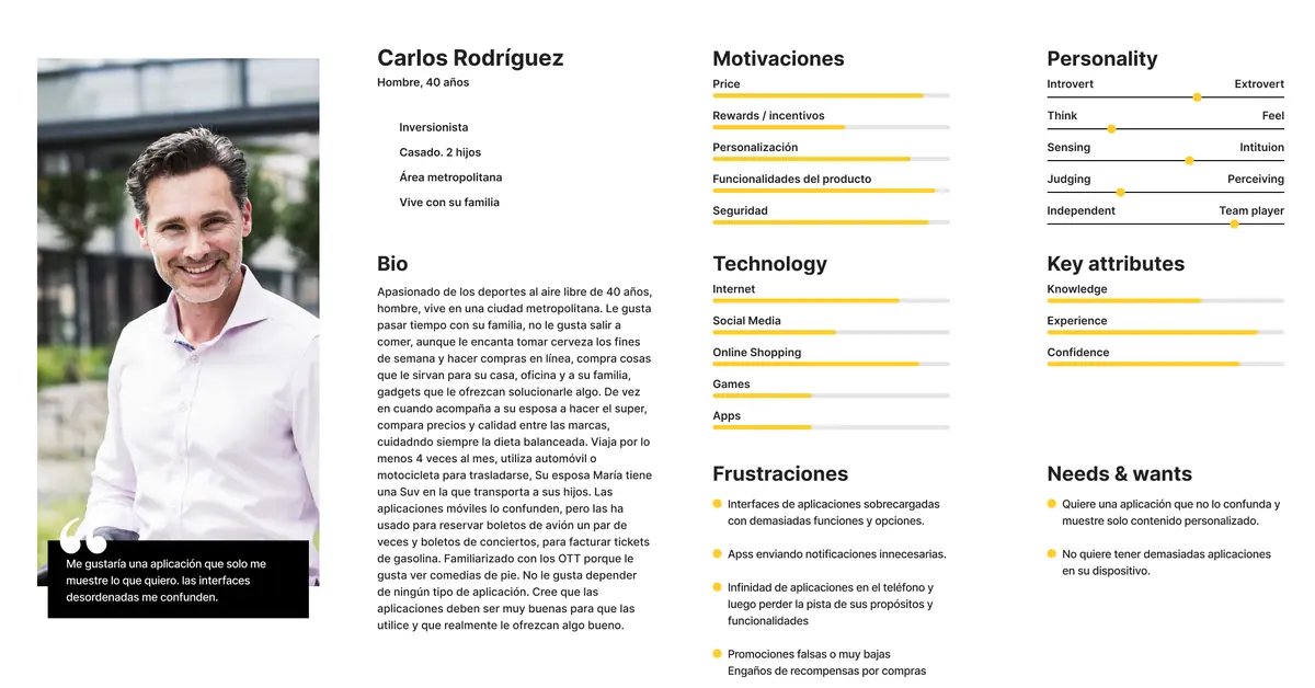 User persona del proyecto Leal.