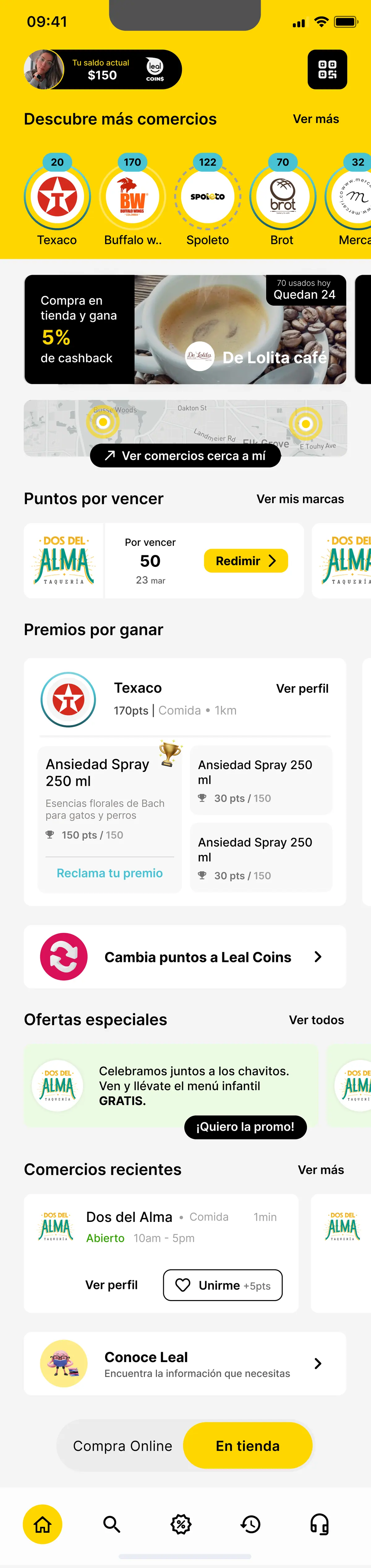 Sección En tienda del Home rediseñado.
