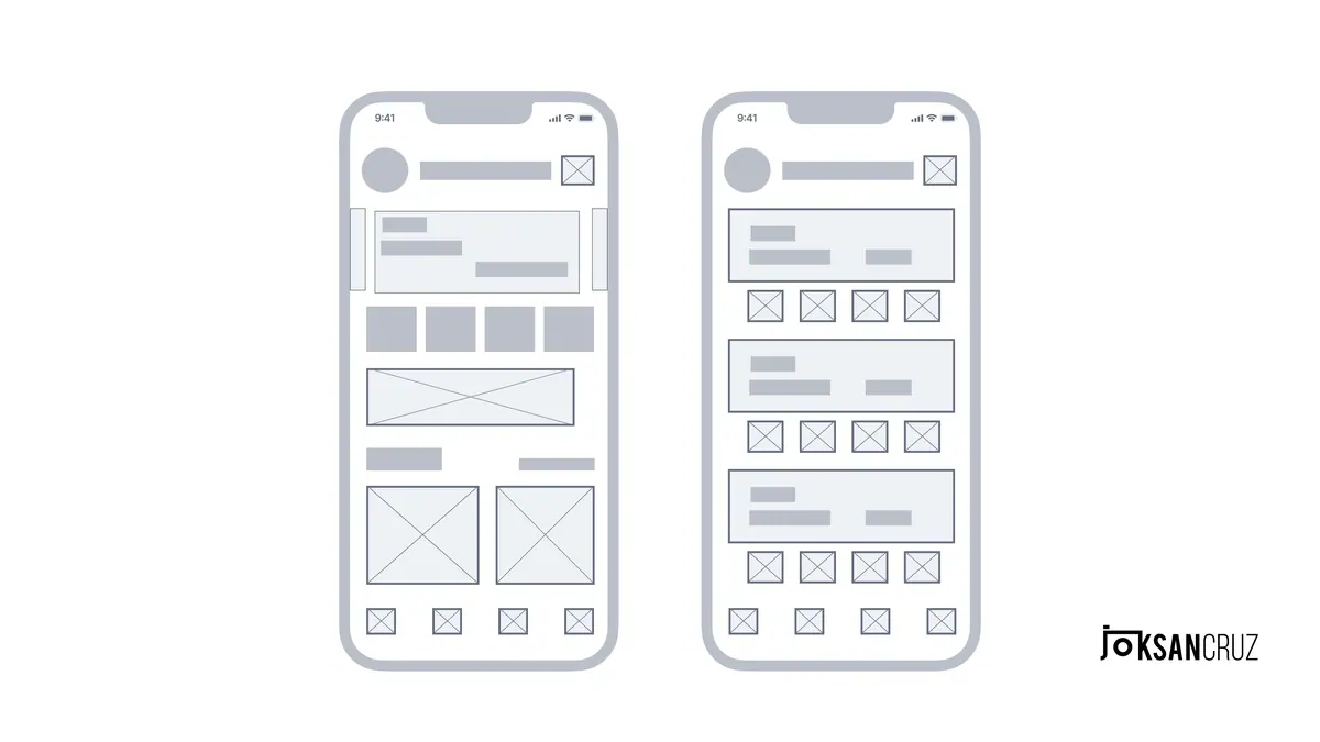 Wireframes del nuevo Home.