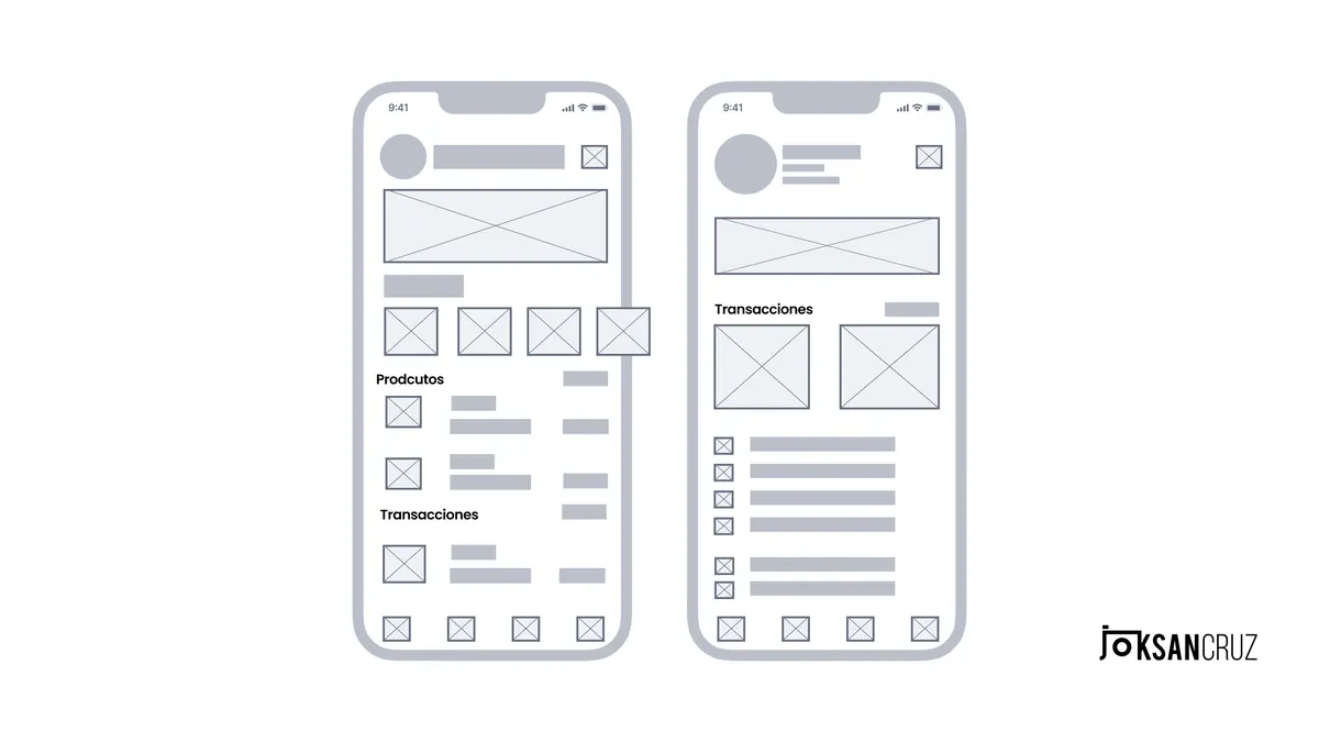 Segunda tanda de wireframes.